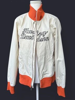 Harley-Davidson Cream Jacket with Orange Trim